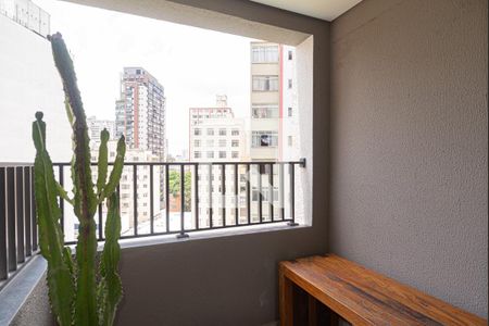 Varanda da Sala de apartamento para alugar com 1 quarto, 26m² em Bela Vista, São Paulo
