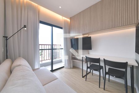 Sala - Cozinha Integrada de apartamento para alugar com 1 quarto, 35m² em Jardim das Acacias, São Paulo