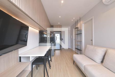 Sala - Cozinha Integrada de apartamento para alugar com 1 quarto, 35m² em Jardim das Acacias, São Paulo