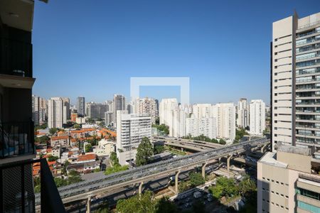 Varanda da Sala de apartamento para alugar com 1 quarto, 27m² em Campo Belo, São Paulo