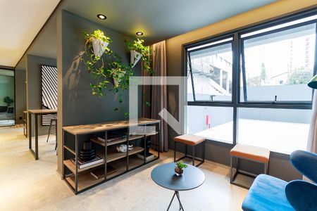 Área comum de kitnet/studio para alugar com 1 quarto, 24m² em Campo Belo, São Paulo