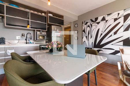 Sala de Jantar/Cozinha de apartamento à venda com 1 quarto, 77m² em Vila Nova Conceição, São Paulo