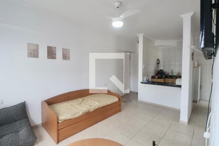 Sala de apartamento para alugar com 1 quarto, 41m² em Jardim Tres Marias, Guarujá