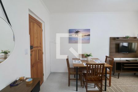 Sala de apartamento para alugar com 2 quartos, 50m² em Balneario Cidade Atlantica, Guarujá