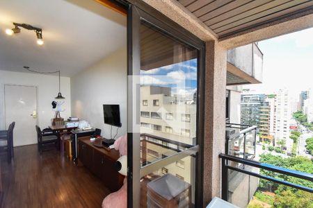 varanda Sala de estar de kitnet/studio à venda com 1 quarto, 41m² em Jardim Paulista, São Paulo