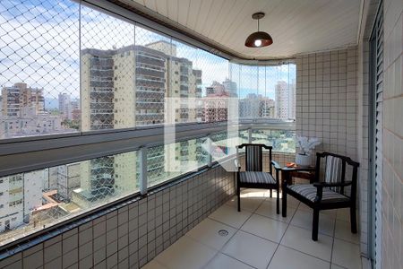 Varanda da sala de apartamento para alugar com 3 quartos, 116m² em Guilhermina, Praia Grande