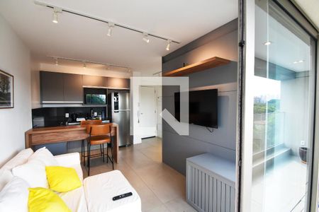 varanda Sala de apartamento para alugar com 1 quarto, 44m² em Jardim Paulista, São Paulo