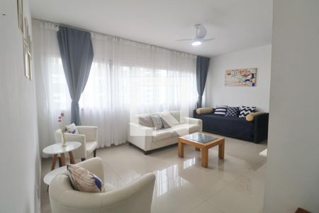 Sala de apartamento para alugar com 3 quartos, 90m² em Barra Funda, Guarujá