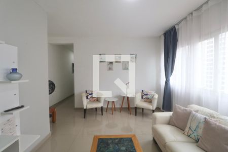 Sala de apartamento para alugar com 3 quartos, 90m² em Barra Funda, Guarujá