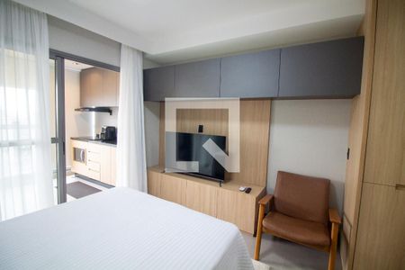 Sala / Quarto - Studio de kitnet/studio para alugar com 1 quarto, 30m² em Jardim das Acacias, São Paulo
