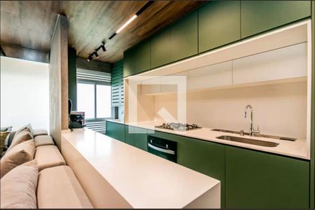 Cozinha de apartamento à venda com 1 quarto, 50m² em Alphaville Industrial, Barueri