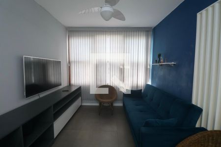 Sala de apartamento para alugar com 1 quarto, 40m² em Jardim Tejereba, Guarujá