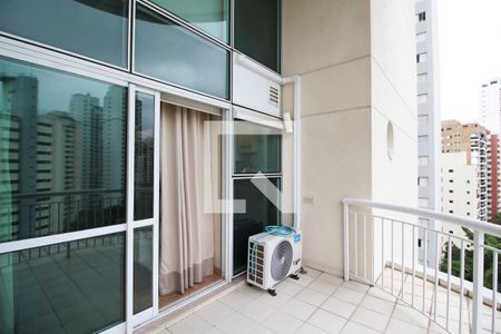 Varanda da Sala de apartamento para alugar com 1 quarto, 53m² em Moema, São Paulo