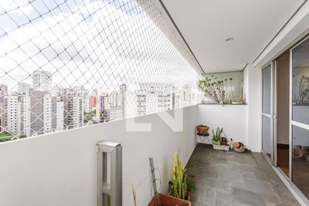 Varanda da Sala de apartamento para alugar com 4 quartos, 144m² em Indianópolis, São Paulo