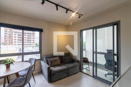 Sala de apartamento para alugar com 1 quarto, 39m² em Indianópolis, São Paulo