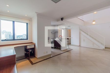 Sala/Cozinha de apartamento à venda com 1 quarto, 71m² em Pinheiros, São Paulo