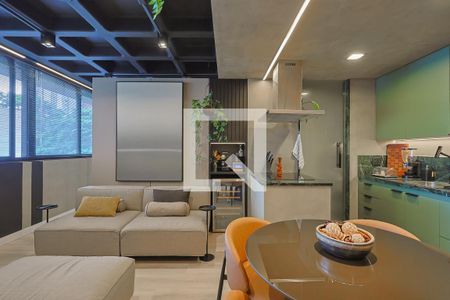 Sala/Cozinha de apartamento à venda com 1 quarto, 50m² em Funcionários, Belo Horizonte