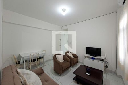 Sala de apartamento para alugar com 1 quarto, 45m² em Boqueirão, Praia Grande