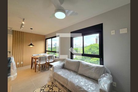 Sala de apartamento à venda com 1 quarto, 38m² em Indianópolis, São Paulo