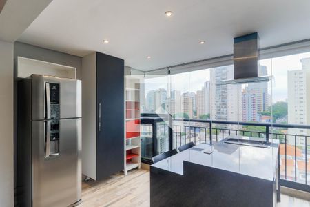 Varanda Gourmet/Cozinha de apartamento para alugar com 1 quarto, 51m² em Brooklin, São Paulo