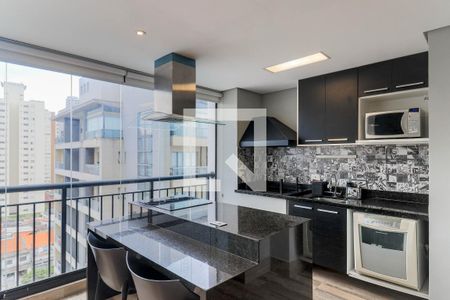 Varanda Gourmet/Cozinha de apartamento para alugar com 1 quarto, 51m² em Brooklin, São Paulo