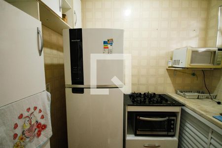 Cozinha de apartamento para alugar com 1 quarto, 35m² em Vila Caiçara, Praia Grande