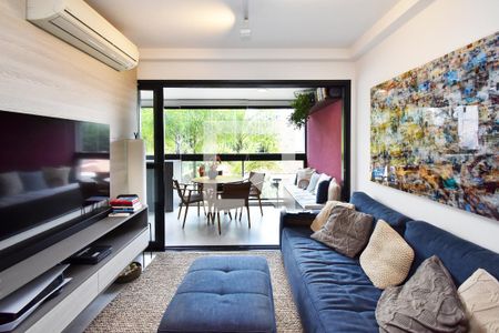 sala de estar 2 de apartamento à venda com 2 quartos, 70m² em Vila Madalena, São Paulo