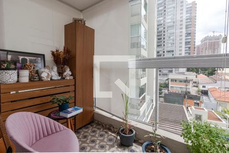 Varanda da Sala de apartamento para alugar com 1 quarto, 38m² em Jardim das Acacias, São Paulo