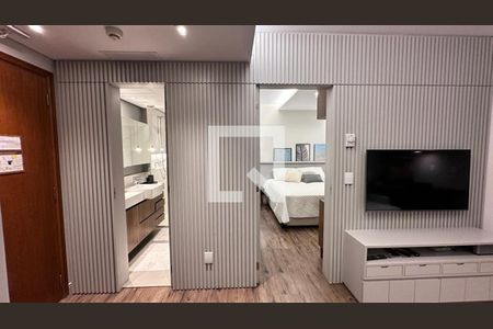 Sala de apartamento para alugar com 1 quarto, 54m² em Boqueirão, Santos