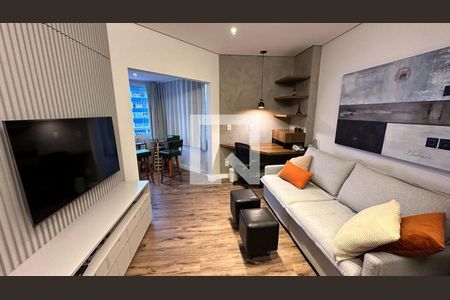 Sala de apartamento para alugar com 1 quarto, 54m² em Boqueirão, Santos