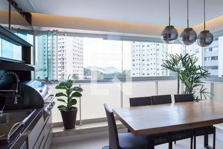 Varanda gourmet de apartamento à venda com 4 quartos, 126m² em Vila da Serra, Nova Lima