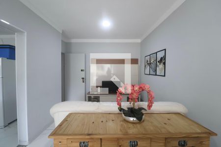 Sala de apartamento para alugar com 2 quartos, 75m² em Morro do Maluf, Guarujá