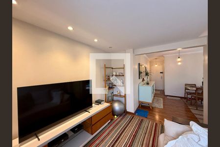 Sala  de apartamento à venda com 1 quarto, 61m² em Brooklin, São Paulo