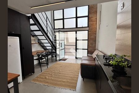 Sala/Cozinha de apartamento para alugar com 1 quarto, 50m² em Mirandópolis, São Paulo