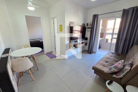 Sala de apartamento para alugar com 1 quarto, 56m² em Aviação, Praia Grande