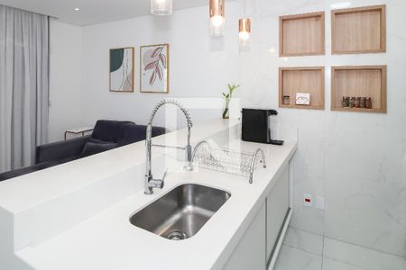 Sala/Cozinha de apartamento para alugar com 1 quarto, 51m² em Barra Funda, São Paulo