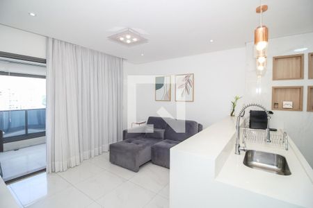 Sala/Cozinha de apartamento para alugar com 1 quarto, 51m² em Barra Funda, São Paulo