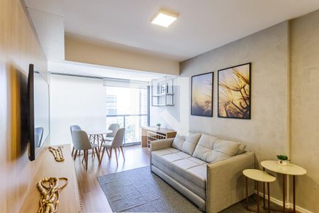 Sala de apartamento à venda com 1 quarto, 53m² em Indianópolis, São Paulo