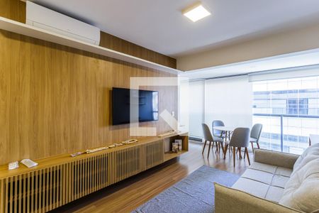 Sala de apartamento à venda com 1 quarto, 53m² em Indianópolis, São Paulo