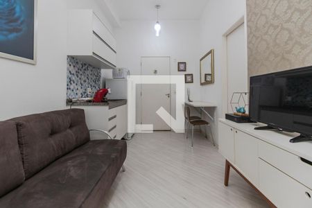 Sala/ Cozinha de apartamento à venda com 1 quarto, 38m² em Santo Amaro, São Paulo