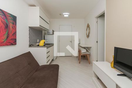 Sala/ Cozinha de apartamento à venda com 1 quarto, 38m² em Santo Amaro, São Paulo