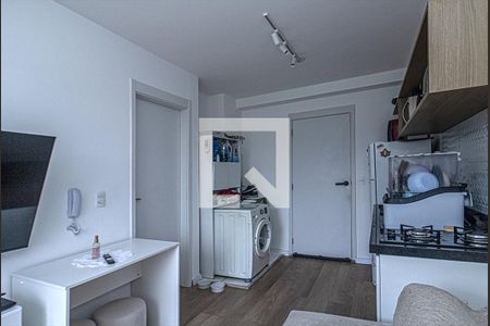 sala, cozinha e área de serviço_6 de apartamento para alugar com 1 quarto, 29m² em Sacoma, São Paulo