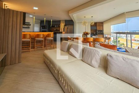 Sala de apartamento para alugar com 3 quartos, 114m² em Jardim Tres Marias, Guarujá