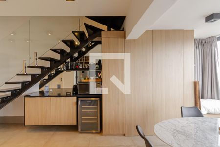 Duplex - Sala de Jantar e Cozinha de apartamento à venda com 1 quarto, 115m² em Vila Olímpia, São Paulo
