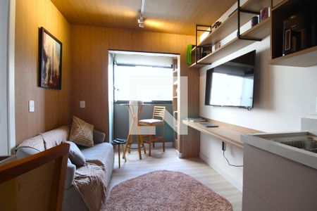 Sala/Cozinha de apartamento à venda com 1 quarto, 25m² em Vila Nova Conceição, São Paulo