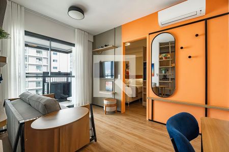 Sala/Cozinha de apartamento para alugar com 1 quarto, 37m² em Pinheiros, São Paulo