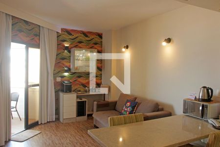 Sala de apartamento para alugar com 1 quarto, 43m² em Boqueirão, Santos