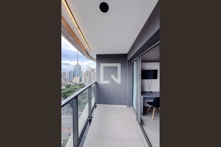 Varanda de kitnet/studio para alugar com 1 quarto, 22m² em Paraíso, São Paulo
