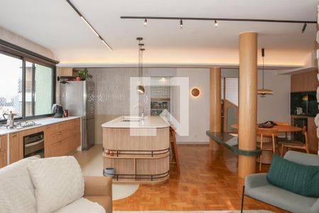 Sala e Cozinha de apartamento à venda com 3 quartos, 131m² em Perdizes, São Paulo