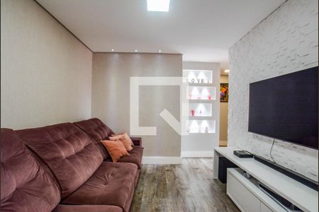 Sala de apartamento à venda com 3 quartos, 97m² em Vila Scarpelli, Santo André